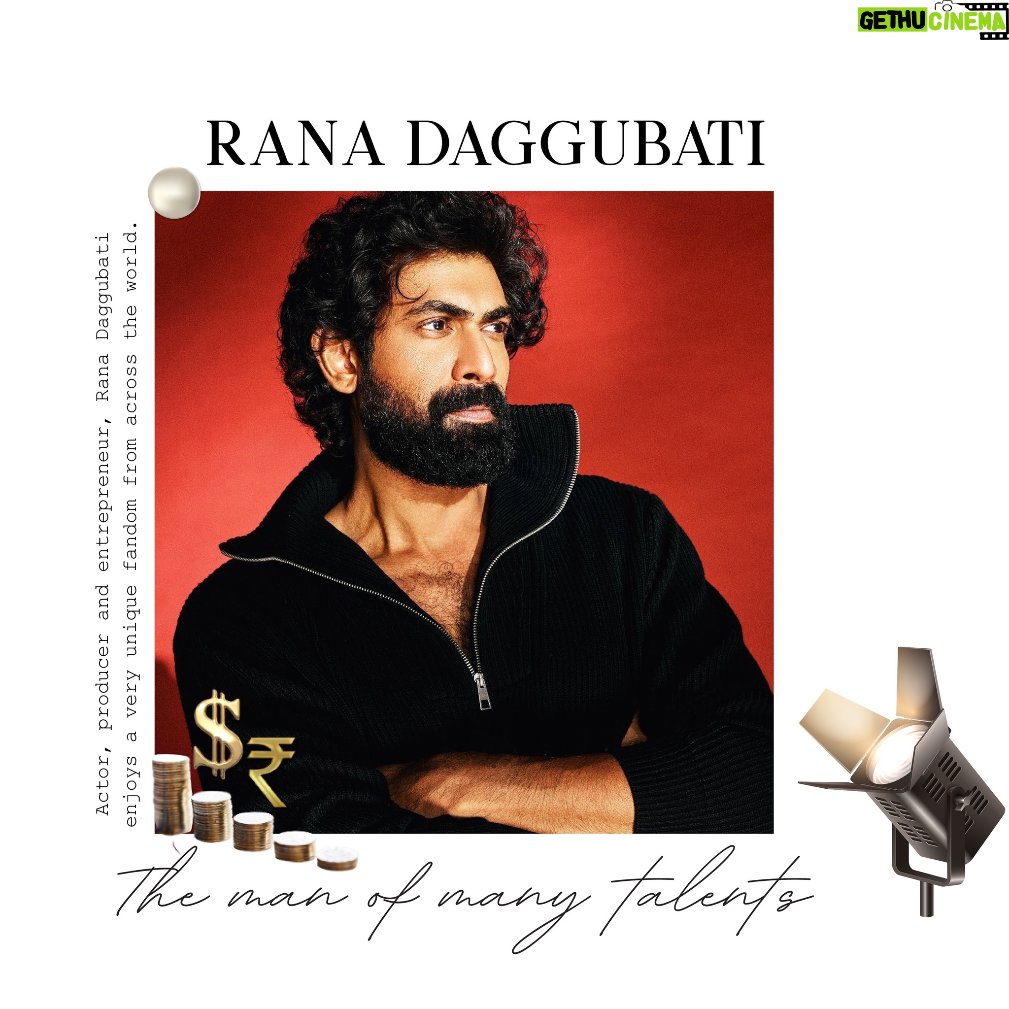 Rana Daggubati Instagram - A beacon of excellence in the world of cinema, Rana dons a wide range of hats - delivering blockbusters with every role, showcasing unparalleled versatility and excelling in each endeavour! 🎥 @ranadaggubati . . #southbay #southbaytalent #ranadaggubati #indiancinema