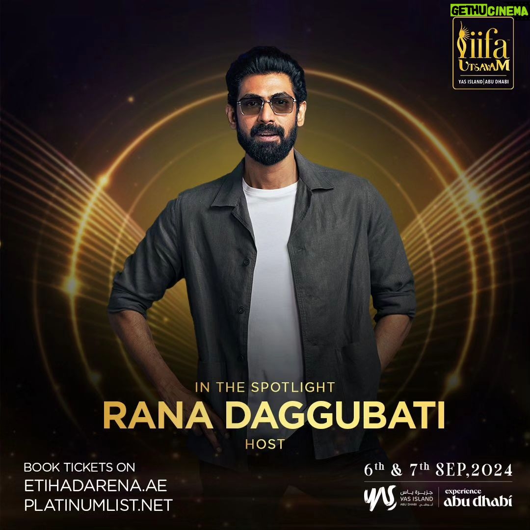 Rana Daggubati Instagram - From celebrating classic favourites to groundbreaking newcomers, join me as I host the biggest night of #IIFAUtsavam2024. Where we shine the spotlight on the brightest hits of South Indian Cinema. Book your tickets now & I’ll see you on 6th - 7th September #InAbuDhabi #YasIsland Book your tickets - Etihadarena.ae and Platinumlist.net @Yasisland @visitabudhabi @iifautsavam