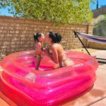 Raquel Pomplun Instagram - Been having so much fun all #summer long with this heart shaped @funboy inflatable pool! Two adults actually fit in this! #Babygirl is definitely enjoying it! 💕💕💕 Thank You #FunBoy 🥰