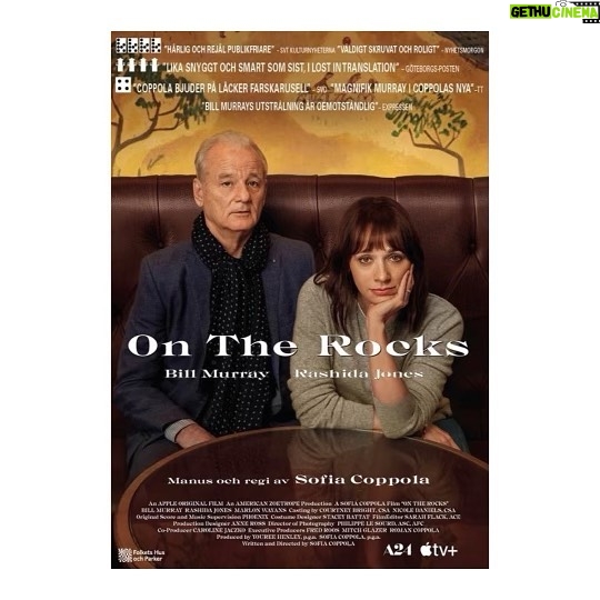 Rashida Jones Instagram - On The Rocks is out worldwide! Stream it now on @appletv #ontherocks