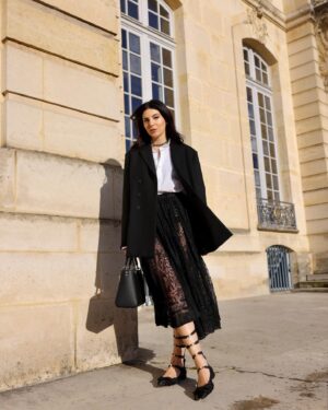 Razane Jammal Instagram - First appearance as the One Dior Ambassador for the Middle East at the #DiorCouture Show by @mariagraziachiuri wearing the new “Lady D-Sire” bag 🖤

Photos @patricksawaya 
Stylist @farahmounzer 
Makeup @auroregautier_mua @diorbeauty 
Hair @cyrilhair 
Management @kareemsamy @mad_solutions