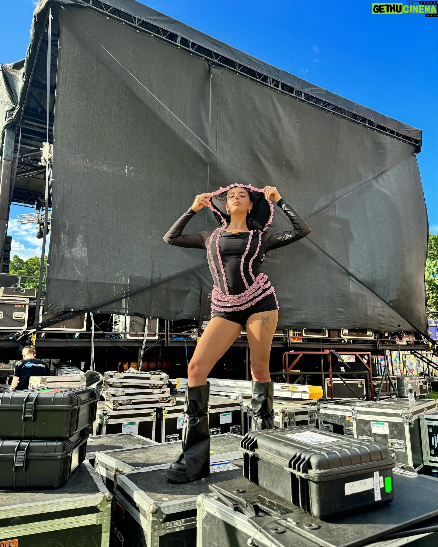 Rebecca Black Instagram - perfect wrap on the let her burn tour in sydney and 2023 🥹 thank you aus, and to everyone else who came out to a show and streamed the album this year!!!! there was a time in my life i thought this would be truly fucking impossible for me. my god i’m lucky, i’m eternally indebted to all of u. the titties and chainsaw deserve a rest, now back home to finish RB2… this show, let alone this year wouldn’t have been possible without the most cool as hell, talented and hardworking crew @kcon101 anton, @richysquirrel @malloryhenley @chrlesnchrge @ianj_mckenzie @cjjensen05 @ben_hobbs @theyneedacrane @andrewcrosbiesound @bibes87 @hodgepodge_creative adam mcnally, @thebeehive_la @julietteontheinternet @frazescreative @blacklanterncreative see u in 2024