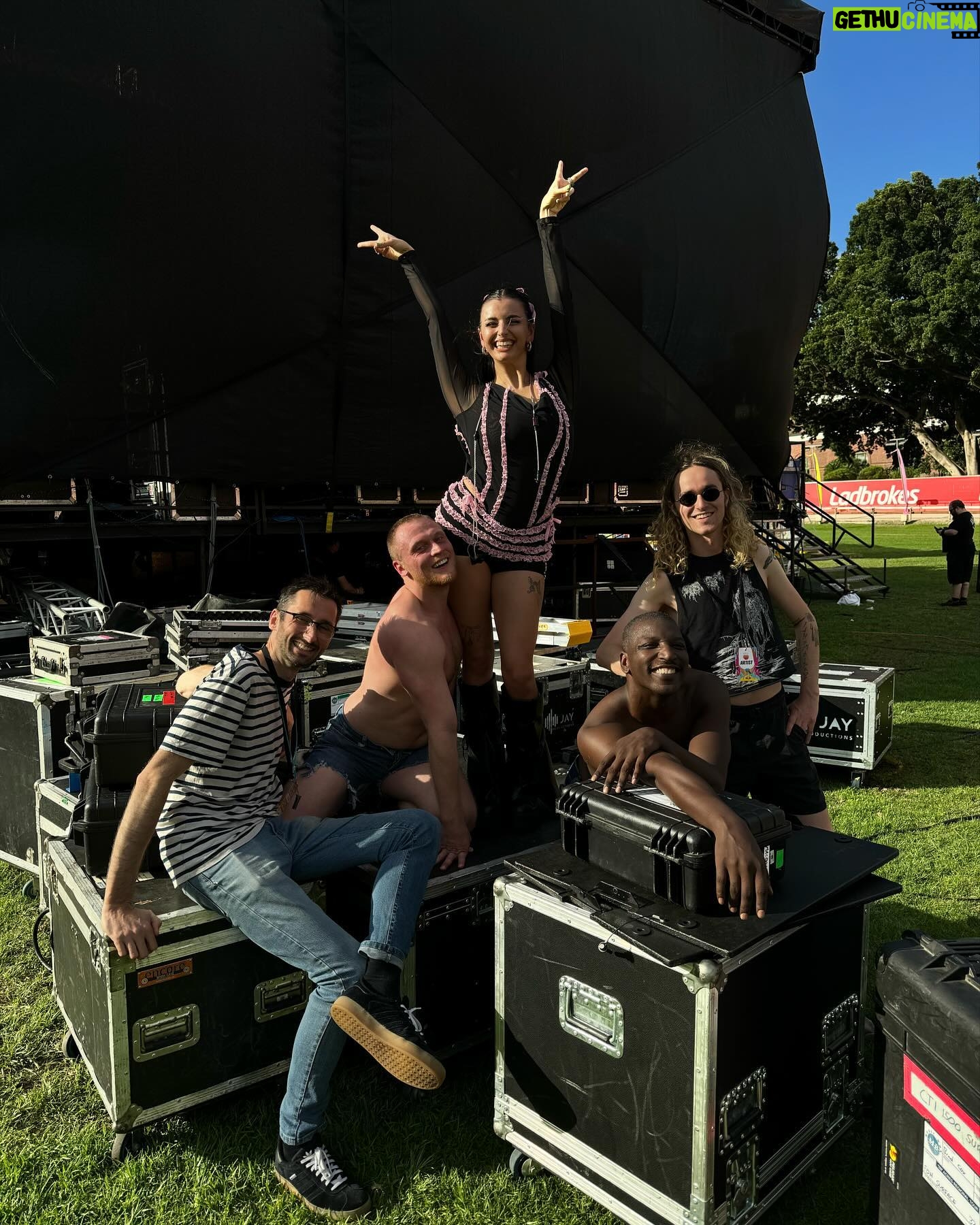 Rebecca Black Instagram - perfect wrap on the let her burn tour in sydney and 2023 🥹 thank you aus, and to everyone else who came out to a show and streamed the album this year!!!! there was a time in my life i thought this would be truly fucking impossible for me. my god i’m lucky, i’m eternally indebted to all of u. the titties and chainsaw deserve a rest, now back home to finish RB2… this show, let alone this year wouldn’t have been possible without the most cool as hell, talented and hardworking crew @kcon101 anton, @richysquirrel @malloryhenley @chrlesnchrge @ianj_mckenzie @cjjensen05 @ben_hobbs @theyneedacrane @andrewcrosbiesound @bibes87 @hodgepodge_creative adam mcnally, @thebeehive_la @julietteontheinternet @frazescreative @blacklanterncreative see u in 2024
