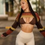 Rebecca Chen Instagram – @FashionNova 🤎which pic is your fave? 

🔍 So Groovy Crochet Bolero Sweater – Brown