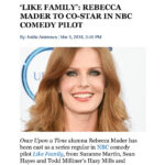 Rebecca Mader Instagram – I am beyond thrilled to be a part of this pilot LIKE FAMILY for NBC! This is going to be so much fun!🌟
