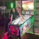 Rebecca Victoria Hardy Instagram - Thank you @killatrav for reppin my game 🙏🏽🖤 #happygilmore #pinball #gamedesigner #hardypinball #rebyhardy