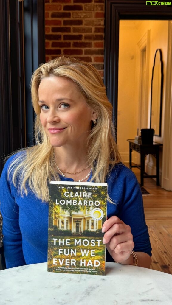 Reese Witherspoon Instagram - Okay, MORE than 5 words! 🤭 Our April @reesesbookclub pick, #TheMostFunWeEverHad by @claire_lombardo is so engrossing, it was impossible to pick only 5 to sum it up. This book truly feels like you’re a fly on the wall watching a real family interact. SO GOOD! ✨📚