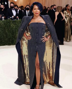 Regina King Instagram - Feeling “Bossy” in @michaelkors ode to American suiting. Thank you to the team! #metgala
@waymanandmicah @larryjarahsims @oslynholder @misspopnails @patmcgrathreal @harrywinston