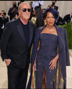 Regina King Instagram - Feeling “Bossy” in @michaelkors ode to American suiting. Thank you to the team! #metgala
@waymanandmicah @larryjarahsims @oslynholder @misspopnails @patmcgrathreal @harrywinston