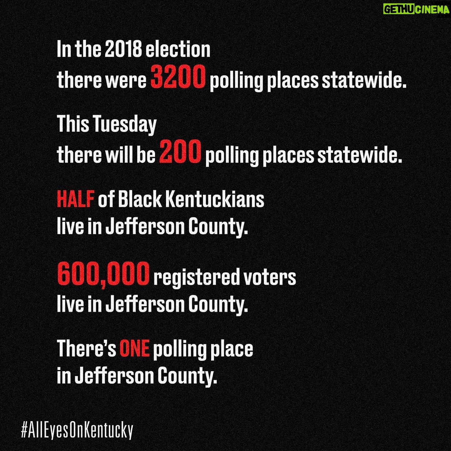 Regina King Instagram - "#AllEyesOnKentucky On Tuesday in Louisville, where Breonna Taylor was killed, 600,000 registered voters will have only one polling place to vote. Help to protect the vote. *swipe left* Help to keep #AllEyesOnKentucky