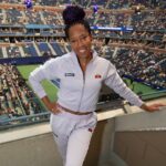 Regina King Instagram - That day the US Open kicked off and Queen Missy received the vma vanguard award - in the @tennischannel suite rocking this fresh ellesse throwback -when you like your kids and enjoy their company -hanging with a queen champion. Damn near threw my back out back in the day trying to pose like Nadia after the balance beam -Neil, how'd you make your curl fall in your face just perfect. 😜 -cut to The Edition bar...Mike lets make a drink before we hit this Missy joint -when you walk in looking for Missy and you meet one of your faves and just scream Wiiiiinnieee!!! -How we gone pose when Serena wins this 24th Grand Slam -Cardi, "wayment wayment, I wasn't ready yet...ok hit it!"