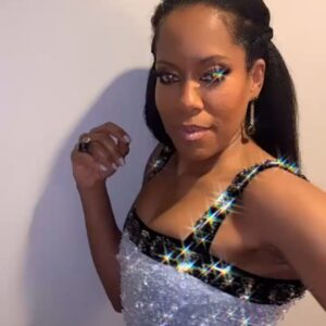 Regina King Instagram - The detail by that slit though. Come thru @prada Just enough to let those @louboutinworld 's peep out. And pockets!!!