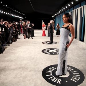 Regina King Instagram - The detail by that slit though. Come thru @prada
Just enough to let those @louboutinworld 's peep out. And pockets!!!