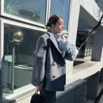 Reina Triendl Instagram - 今日のいろいろ🐬 夜ごはんは、常夜鍋を食べました! ちぢみほうれん草おいしかった〜🥬 (3枚目のおしりにタグついてます…失礼しましたあ🫠 注文したセットアップをキレイに着こなすために ピラティスさらにがんばるぞ〜💪)