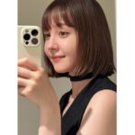 Reina Triendl Instagram - ボブ😚 くせ毛も少し落ち着かせてもらって 本当〜に楽☺️😚 お気に入りです🫶 トップスはえみさまの　@lautashi ♡ @kenichiforsenseofhumour ✂︎
