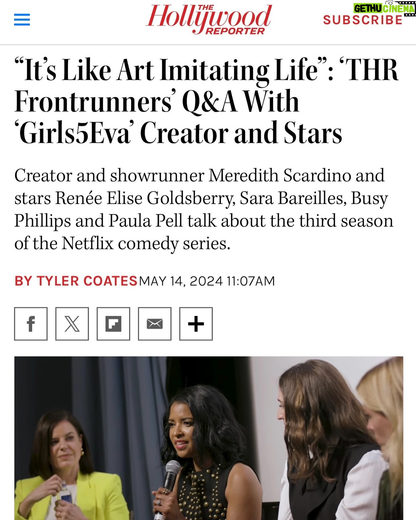 Renรฉe Elise Goldsberry Instagram - Itโs not me against you, itโs us against them! Check out the full #HollywoodReporter interview when you click link in my story. And watch season 3 of #Girls5Eva only on @Netflix! ๐๐พโโ๏ธ: @takishahair ๐: @autumnmoultriebeauty ๐งท: @sarahslutsky ๐: @cynthiarowley ๐ : @casadeiofficial ๐: @_jennybird