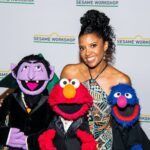 Renée Elise Goldsberry Instagram - It was a dream to sing with these old friends from @sesameworkshop last night. From sound check to performance! Thx to @krisnicmil @ms.tashamichelle and @adeedeedee for being with me and making it magical. BIG thanks to @takishahair and @thefacebykase for making me look as beautiful as I was happy! #elmo #grover #countdracula 💕 Photo cred Clint Spaulding