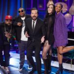 Renée Elise Goldsberry Instagram - I was so afraid to do #ThatsMyJam… Did it anyway. Watched it last night, and the only thing I’m not proud of is my maniacal laugh when we won. 🤦🏽‍♀️🤣 •Full episode streaming on @Peacock Thank you… @Fallontonight @iiswhoiis @Bigboi @Kenanthompson And my brilliant style team: @theoriginalhairwhisperer @autumnmoultriebeauty @Sarahslutsky -who knew the set would be purple?!