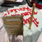 Renée Elise Goldsberry Instagram - I’ve been cranky on my birthday as long as I can remember. Too much pressure on this day to feel special, and that’s too much to ask of January 2nd—THE MOST SOBERING DAY OF THE YEAR. Feel sorry for my family on January 2nd. They try. They sing to me at some point, and I smile and say thank you, but my eyes can’t hide my disappointment that everyone everywhere is un-decking the halls and starting their diets on my day. This one didn’t start any better. My already sleep deprived family went to bed at 11pm last night because we had to catch a 6am flight home. I woke up at 1am to a drunken mob of Michigan fans who were screaming outside of our hotel room until 30 mins before our alarm. TSA chose THIS day to randomly test my hands, and for some strange reason I failed! My family looked on with pity as I was full and I mean FULL body groped at security like a terrorist, in front of hordes of strangers. ( I didn’t know they went under your shirt and waist band! Really guys?) But in the back middle of this plane I am on, the WiFi is working, and the happy birthday texts are coming through and reminding me how great this birthdate is. It’s so early in the year, a lot of people remember January 2nd! 1-2, Baby! And I always get a pre-birthday surprise party during New Year’s Day Dinner! That counts! So I’m posting my New Year’s Day pre-birthday cake, and the last moments of a spontaneous revival we had last night! (The bottle of wine opened for me was SOOOO good we had to call it communion!) I blew out that pre-birthday candle yesterday bursting with gratitude for my family and for my friends. I’m grateful that I’m never sad about getting older. I’m grateful for the MIRACLE of another year. Life is precious! Love is all around me! And there is still so much to celebrate! Even on the day after the parade! #january2 #embraceyourbirthday #thebloodthatgivesmestrength #itwillneverloseitspower