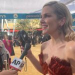 Rhea Seehorn Instagram - The #BCS Family had so much (sweaty) fun taking that #Emmy yellow carpet by (sweaty) storm!!! Thank you to the @televisionacad for all our @bettercallsaulamc nominations & congrats to the award winners!!! I love, love, loved my @georgeschakraofficial dress, beautiful gold (comfortable) heels by @sarahflint_nyc , otherworldly jewelry by @lorraineschwartz , and a super cool modern take on old Hollywood glamour hair & makeup by @matthewstylist & @kayleenmcadams . Thank you @highheelprncess for the impeccable styling & @whatsupbabyruth @kendallhein & @viewpoint & @amc_tv for an incredible couple of months/years leading me here! xxoo