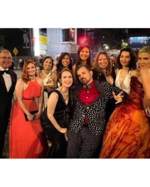 Rhea Seehorn Instagram - The #BCS Family had so much (sweaty) fun taking that #Emmy yellow carpet by (sweaty) storm!!! 
Thank you to the @televisionacad for all our @bettercallsaulamc nominations & congrats to the award winners!!!
I love, love, loved my @georgeschakraofficial dress, beautiful gold (comfortable) heels by @sarahflint_nyc , otherworldly jewelry by @lorraineschwartz , and a super cool modern take on old Hollywood glamour hair & makeup by @matthewstylist & @kayleenmcadams . 
Thank you @highheelprncess for the impeccable styling & @whatsupbabyruth @kendallhein & @viewpoint & @amc_tv for an incredible couple of months/years leading me here! 
xxoo
