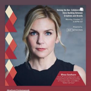 Rhea Seehorn Instagram - Loved my @coopers_tv EP / director look … just couldn’t hold the serious game face for long. 
My fellow EP/director and dear friend @hannahdavislaw & I had way too much fun talking with @dadehayes1 and @kim.granito for the @amc_tv @advertisingweek panel.
And we may have squeezed in some running around town & dim sum.
Because, there’s nothing better then fall in New York!
#awny #amc #coopersbar 

Stylist: @highheelprncess 
Hair: @seijinyc 
Makeup: @yumi_mori 
Dress: @lelarose 
Heels: @sarahflint_nyc