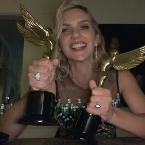 Rhea Seehorn Instagram - What a night!!!
Thank you to the @hollywoodcriticsassociation for a beautiful evening & all the #BCS love!
#BestDrama @bettercallsaulamc 
#BestLeadActor @therealbobodenkirk 
#BestSupportingActor @thegiancarloesposito 
#bestsupportingactress ME!!!!
xoxoxo