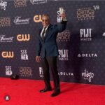 Rhea Seehorn Instagram - We had a LOT of fun last night! Thank you to the @criticschoice Awards & CONGRATS to the #bettercallsaul family for our #BestDrama Award, @thegiancarloesposito for #BestSupportingActor & @therealbobodenkirk for #BestLeadActor !!! Much love to the cast, crew, critics and our fans! & thank you to my glam team for making me feel like a million bucks! Hair @matthewstylist Makeup @kayleenmcadams Dress @jennypackham Shoes @shutzoficialboulevard Jewelry @effyjewelry & @saraweinstock Styling @highheelprncess