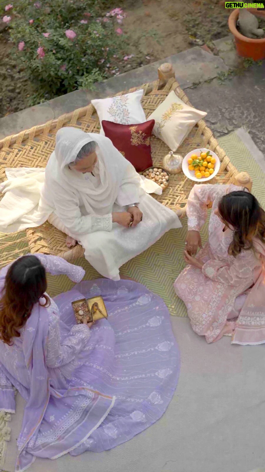 Richa Chadha Instagram - This May, let the gift of Ehaab take you to your old home, where the warmth of the sun kisses your courtyard, illuminating the sookhi lal mirch and the papads that were laid out to dry. Here, our beloved Baji, the eldest sister of our family reigns supreme, her laughter echoing through the aangan as she regales us with tales of yesteryears. Her wit and charm infuse every corner of our home, keeping us spellbound and alive with the magic of her stories. Stay tuned for a glimpse into the soul of our cherished abode, where memories are woven into every thread of our existence. Ehaab: The Art of Gifting the Ehaab Stay Tuned. #Ehaab #unboxingsoon #chikankari #aesthetics #embroidery #handmadewithlove
