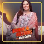 Richa Chadha Instagram - This edition of Burning Questions brings you @therichachadha's experience of working in Heeramandi: The Diamond Bazaar! 💎🔥 Catch the full interview on IMDb's YouTube Channel 💛 🎬: Heeramandi: The Diamond Bazaar | Netflix