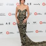 Richa Shukla Moorjani Instagram - #EJAFOscars in @marcbouwer 🖤 Thank you @ejaf @eltonjohn @davidfurnish @nph @dbelicious tiffanyhaddish @__Gabriels__ Makeup @thegabriellealvarez using @sahursartbeauty Hair @kattthompson Stylist | @styledbyambika Style Team| @mrs.Jun.tailor @sarahmgibsonn Clutch| @auvrelifestyle Earrings| @hanut101 Rings| @levian_jewelry @davidyurman Shoes| @aeranewyork (vegan 💚) Photos @gettyentertainment and my 15 year old digital cam 📷
