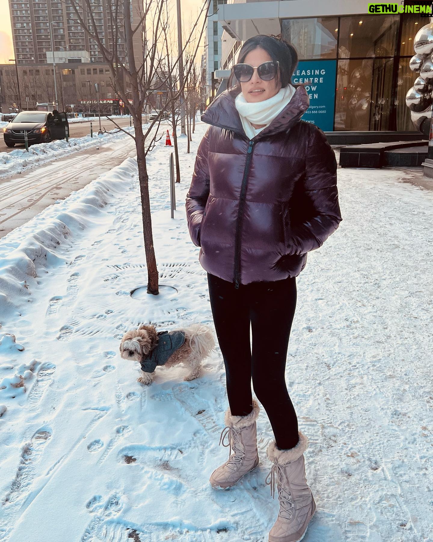 Richa Shukla Moorjani Instagram - All 10 episodes of @fargo installment 5 are now streaming on @hulu 🥹 go watch and then enjoy this BTS Shoutouts: Slide 4- real life superwoman/cop I had the privilege of shadowing before shooting 🙏🏽👮🏽 @rumbleboxing @frisofokkinga_pt for helping me to feel strong and badass 🥊 @save_the_duck @noizeoriginal @wuxly__ for keeping me warm without harming a single animal 🌱 ❄️ my baby 🐶 for braving the 6 month long winter , and @canadapooch for keeping him cozy 🥶