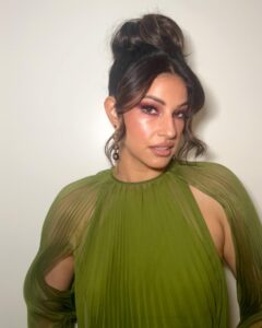 Richa Shukla Moorjani Instagram - 🍉🍉🍉 @vanityfair @instagram #vfvanities With this being an evening to celebrate the next generation of Hollywood, the best part of the night was the most heart centered conversation that breathed new life into me with @alokvmenon who reminded me of the the importance of our work as artists to BE the love that we want to see in this world, to never allow ourselves to feel immobilized by pain and suffering and to keep our hearts open no matter what, so we can drench this world in light and compassion through our work as storytellers. 🖤 ✨ Dress @bibhumohapatra Stylist @styledbyambika Hair @virginie.pineda Makeup @thegabriellealvarez Earrings| @hanut101 Rings| @davidyurman @hanut101 Clutch| @auvrelifestyle Shoes| @willa.phoenix Tailor| @mrs.jun.tailor Style Team| @leksywolk @sarahmgibsonn