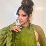 Richa Shukla Moorjani Instagram - 🍉🍉🍉 @vanityfair @instagram #vfvanities With this being an evening to celebrate the next generation of Hollywood, the best part of the night was the most heart centered conversation that breathed new life into me with @alokvmenon who reminded me of the the importance of our work as artists to BE the love that we want to see in this world, to never allow ourselves to feel immobilized by pain and suffering and to keep our hearts open no matter what, so we can drench this world in light and compassion through our work as storytellers. 🖤 ✨ Dress @bibhumohapatra Stylist @styledbyambika Hair @virginie.pineda Makeup @thegabriellealvarez Earrings| @hanut101 Rings| @davidyurman @hanut101 Clutch| @auvrelifestyle Shoes| @willa.phoenix Tailor| @mrs.jun.tailor Style Team| @leksywolk @sarahmgibsonn
