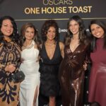 Richa Shukla Moorjani Instagram - Thank you @goldhouseco for continuously championing multicultural storytelling and for reminding us that we belong. Huge congrats to all the beautiful talented artists from our communities being recognized for their brilliance at the Oscars this year. 🥂 Outfit @sachinandbabi Jewelry @shopharshaambady Clutch @giarite @styledbyambika 🤎