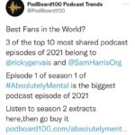 Ricky Gervais Instagram - Recording the 1st ep of season 3 tomorrow. Gonna talk about AI, algorithms, non verbal language, unconscious problem solving & loads more. Any questions?