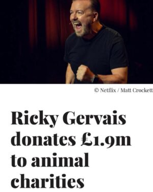 Ricky Gervais Instagram - Thanks for your lovely messages about this, particularly from the charities involved telling me about all the great things they are able to do with the money ❤️ Can’t wait to do it all again.