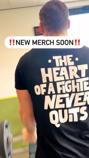 Rico Verhoeven Instagram - ‼️New “FIGHTER” merch dropping soon‼️
We are all fighters if you ask me, maybe not physically…..but I really believe that everybody is fighting for something in their lives.
* Are you that businessman fighting for an promotion 
* or that stay at home mom fighting to raise your kids in the best way
* or are you battling a horrible disease 
whatever it is…..the quote on the back is for you.
“THE HEART OF A FIGHTER NEVER QUITS”