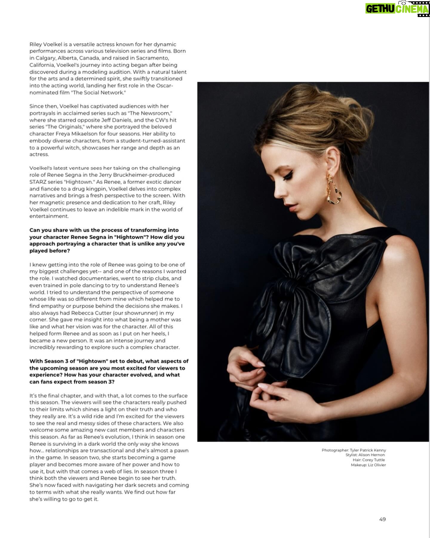 Riley Voelkel Instagram - Thank you @bellamediaco 🖤 Check out their March issue now at bellamedia.co “We are thrilled to announce the release of our “Women of Influence” issue for 2024, spotlighting the remarkable achievements and contributions of inspiring women across various industries.” Photographer: @tylerpatrickkenny Stylist: @718blonde Hair: @coreytuttlehair Makeup: @lizomakeup