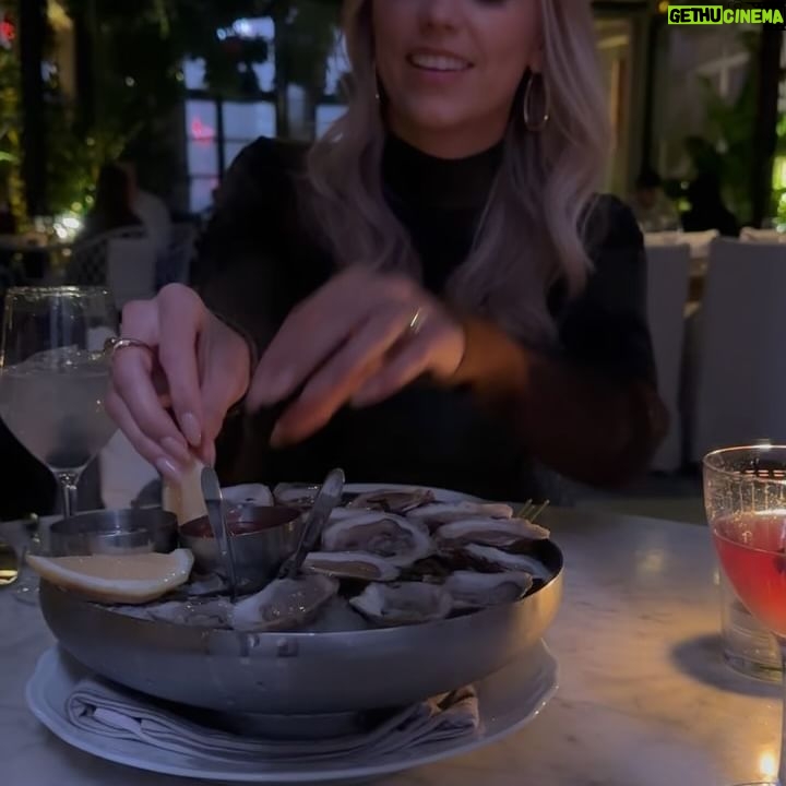 Riley Voelkel Instagram - Thank you @terraceatedition for a beautiful night in the gardens… the oysters were so good (we played rock paper scissors over the last one)