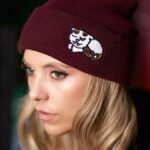 Riley Voelkel Instagram - The “Catvamp” Beanie ⁣⁣ Drops tomorrow 6pm PST online (link in bio) and at the @epiccons #IWFF convention! @merchbyblankclo #blankclo #rileyvoelkel #merchdrop #alwaysandforever ⁣#QuentinMeowantino Shot by @mike.c.robertson
