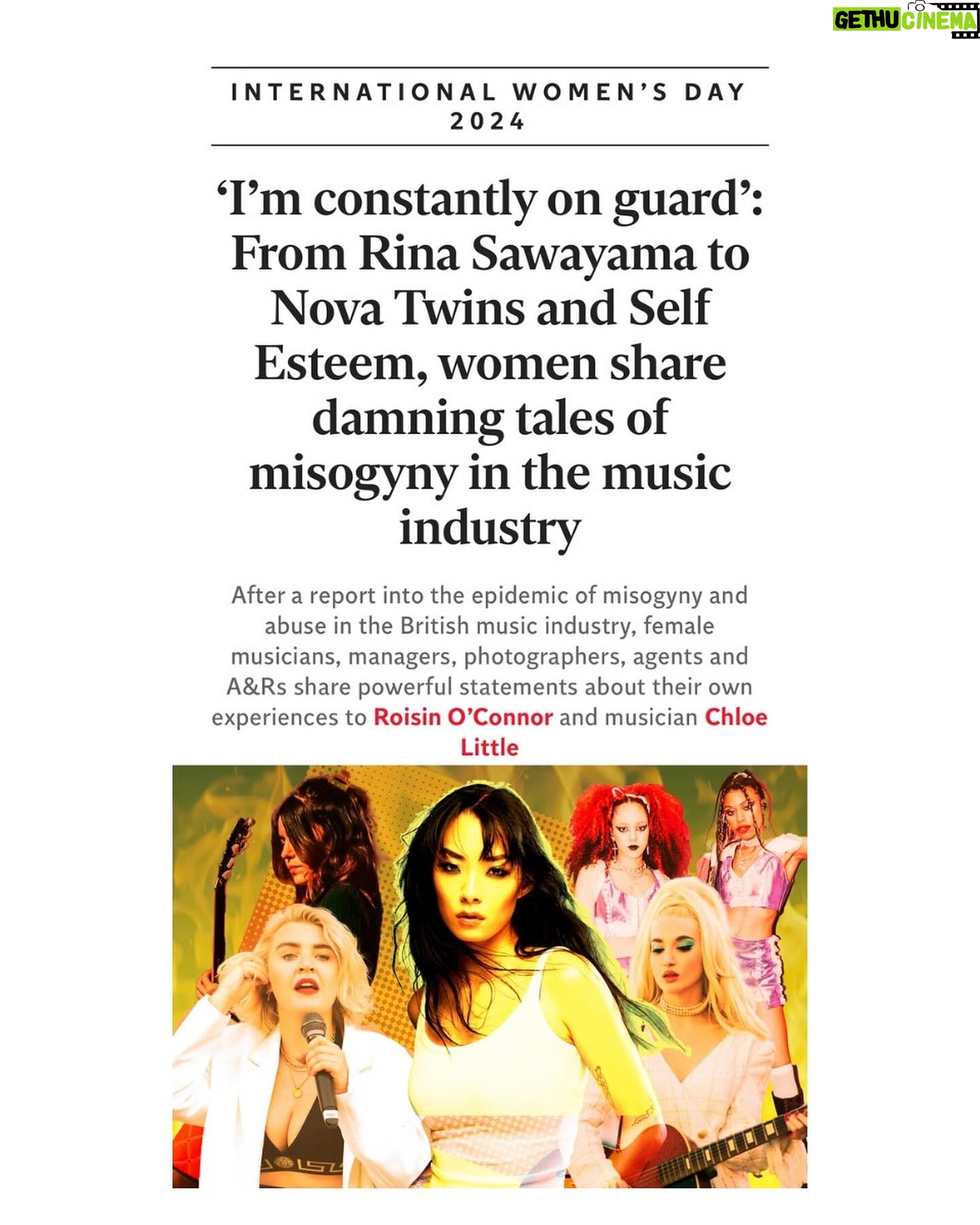 Rina Sawayama - 3 Likes - happy international women’s day to all women, and in particular the women who have to fight silent battles with this industry on a daily basis!
It’s the first time I’ve been honest about my past year (or to a level of detail I feel safe to). Honestly my mental health has been awful and though I was able to complete my 2023 commitments I can’t say it’s been the same this year. I’m sorry if I’ve let you down, my fans have been the shining light in all this. You’re always so supportive of me and I appreciate it so much. I’ve been lucky to have found ways to keep my business afloat and support myself as well as my team, but when it comes to new music I can’t release another album under my current conditions. I feel really trapped and don’t know what to do.
Thank you to the women who bravely shared their story here, and to Roisin and Chloe for bringing it all together. you can read it in my stories (as you might expect there’s lots of trigger warnings).
I’ve felt enlivened by the strength in this article, but I’ve also cried at how truly rotten the industry is. This is just a FRACTION of what actually goes on. Ive heard more stories like this, some worse, in private from other artists. There are men who have done horrible things to multiple women who have very secure jobs in high places. It’s truly terrifying.
If you wanna help us you can share the article and send words of love and support to those featured. I would like to see more publications amplify this endemic problem outside of this one day too. Like I said in the article I don’t know a single woman who has not experienced some form of misogyny. As someone whose passion in music at school was taken advantage of by a music teacher who proceeded to then groom me for several years in my teens, it starts young. The music industry is absolutely due a MeToo movement and we need your amplification. Otherwise these artists will disappear from the industry. I don’t want any young person to ever have to experience what some of these women have. I want men to amplify this too.
This is our workplace and women don’t deserve to be treated like this. This is not some rite of passage and this needs to stop