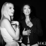 Rina Sawayama Instagram - @britishvogue ❤️ photographed by @NedRogers and styled by @Edward_Enninful, my glam @frankieboyd @evaniefrausto, wearing @chanelofficial [Image Description: Slide one, a black and white image shows, from left to right, Gemma Chan, a woman of Chinese heritage, Simone Ashley, a woman of Indian Tamil heritage, Rina Sawayama, a woman of Japanese heritage, Anya Taylor-Joy, a white woman, Maya Jama, a Black woman, Paloma Elsesser, a Black woman, and Jameela Jamil, a woman of Indian and Pakistani heritage. Simone, Anya and Paloma are sitting on stools, and the other women are standing. All seven are looking at one another and laughing.