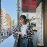 Rio Uchida Instagram – 少し前に一分咲きの桜を見に行った時の🌸
今ちょうど満開かな？

outer: @clane_official 
T-shirt: @uniqlo_jp 
denim: @clane_official 
bag: @therow 
boots: @maisonmargiela