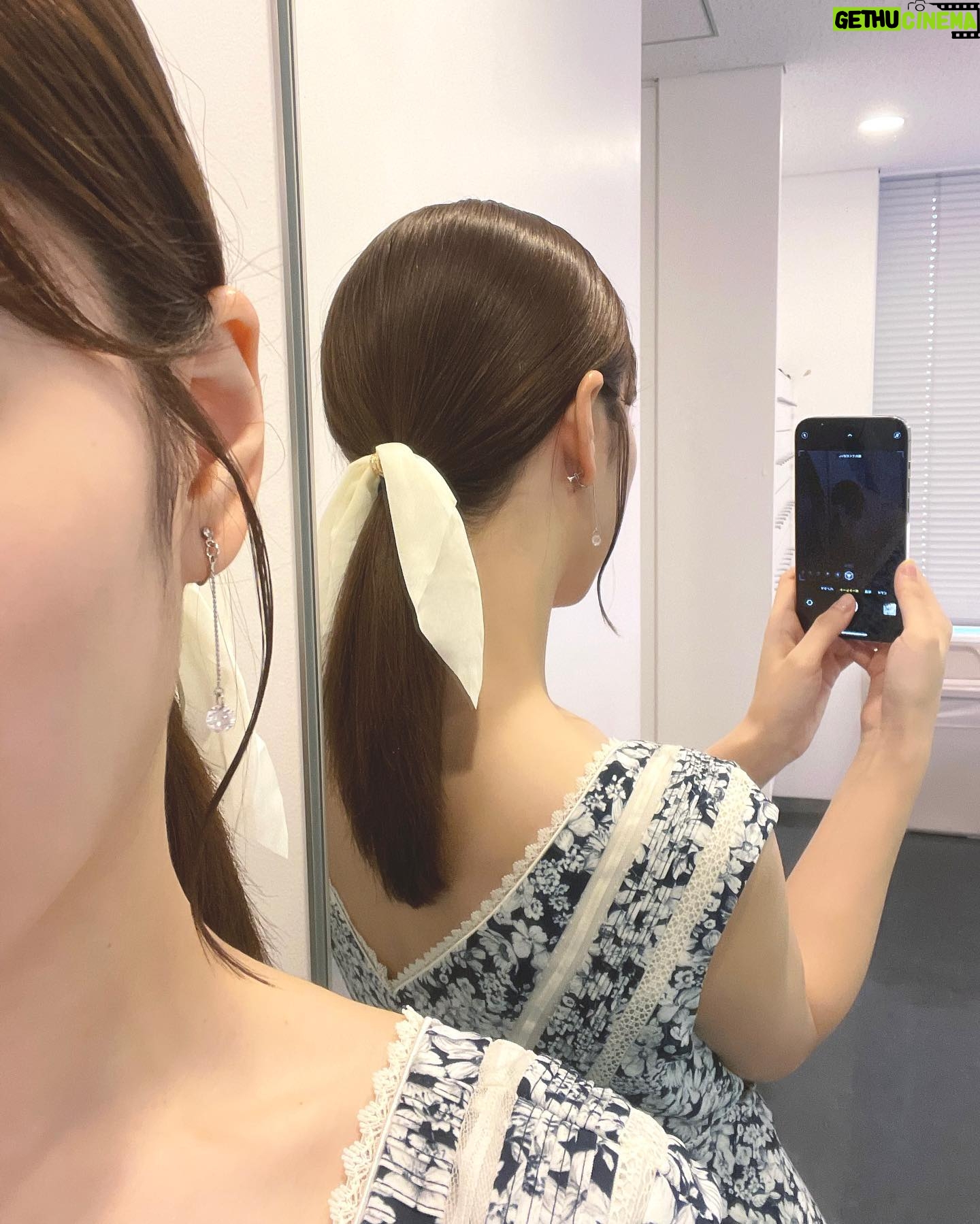 Risa Yukihira Instagram - メイクさんがリボンつけてくれた☺︎♡