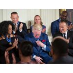 Ron Perlman Instagram - What a great life looks like… Repost from @petesouza • RIP Vin Scully, shown here looking at his Presidential Medal of Freedom, seconds after it was presented by President Obama in 2016.⁣ ⁣ Here is what the President said about Vin that day:⁣ ⁣ "The game of baseball has a handful of signature sounds. You hear the crack of the bat. You got the crowd singing in the seventh inning stretch. And you’ve got the voice of Vin Scully. Most fans listen to a game's broadcast when they can't be at the ballpark. Generations of Dodger fans brought their radios into the stands because you didn't want to miss one of Vin's stories.⁣ ⁣ Most play-by-play announcers partner with an analyst in the booth to chat about the action. Vin worked alone and talked just with us. Since Jackie Robinson started at second base, Vin taught us the game and introduced us to its players. He narrated the improbable years, the impossible heroics, turned contests into conversations. When he heard about this honor, Vin asked with characteristic humility, 'Are you sure? I'm just an old baseball announcer.' And we had to inform him that to Americans of all ages, you are an old friend. In fact, I thought about him doing all these citations, which would have been very cool, but I thought we shouldn’t make him sing for his supper like that. 'Up next.’ – (Laughter.)”⁣ ⁣ ⁣