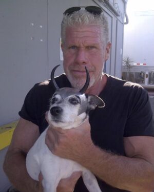 Ron Perlman Instagram - My pal Tony Swatton from @swordandthestone shared this beautiful memory of Nigel and me back in the day. On the set of “SonsOfAnarchy. Priceless!!!