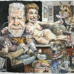Ron Perlman Instagram - Bringing in the New Year…John wasn’t the only player to not get the invite! #Repost from @johncuneo3 • Another New Year’s party I wasn’t invited to. #sketchbook #skizzen #inkandwatercolor #muse