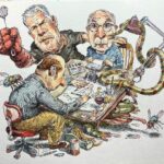 Ron Perlman Instagram - Once again, a pigment of a master imagination… Repost from @johncuneo3 • The under toad. A small thing ( 6 or 7 inches wide ) finished today in a Canson watercolor sketchbook. This began , as so many things here begin, with a sad, solitary man hunched over a table. And like a weed, or a tumor, it just grew. Things expand sometimes. Faced with the recurring inability to provide any rational context for a drawing , I turn again to a favorite quote from Lynda Barry for justification: “ You have to be willing to spend time making things for no reason”. Thank you Ms Barry, mission accomplished.