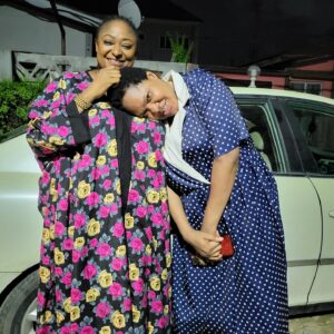 Ronke Oshodi Oke Instagram - Contagious Smile 😃 

Good to work with you again after a long time @toyin_abraham Love you so much Sis ❤️